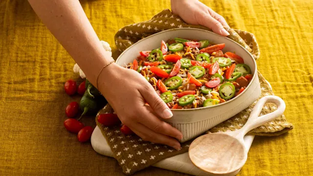 Chili Dog Cauliflower Mac and Cheese