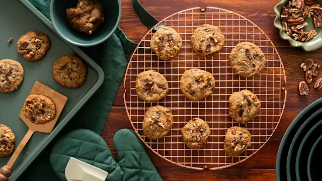 Keto Pecan Cookies with Chocolate Truffle Chunks