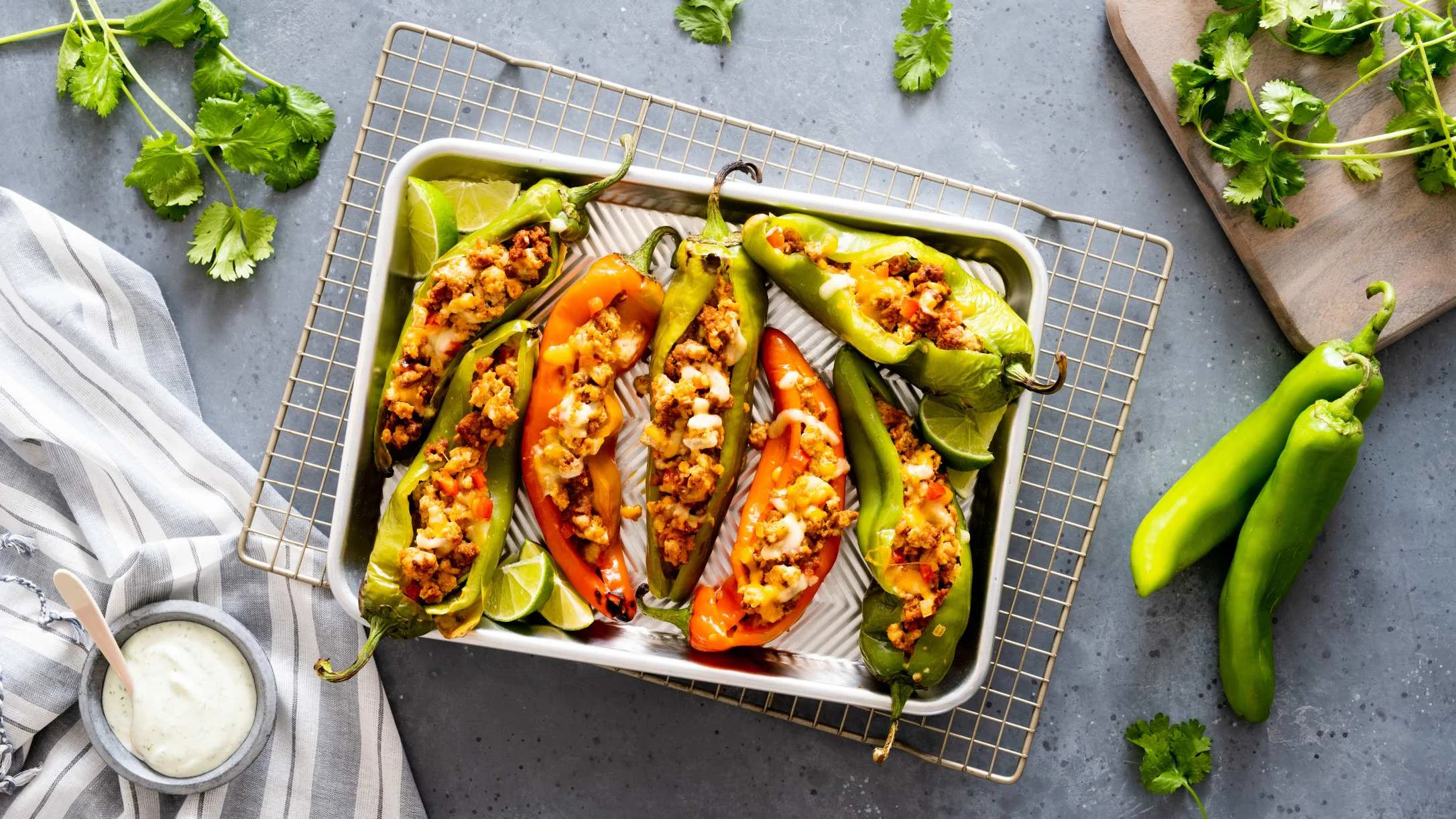 Low Carb Grilled Stuffed Green Chilies-241