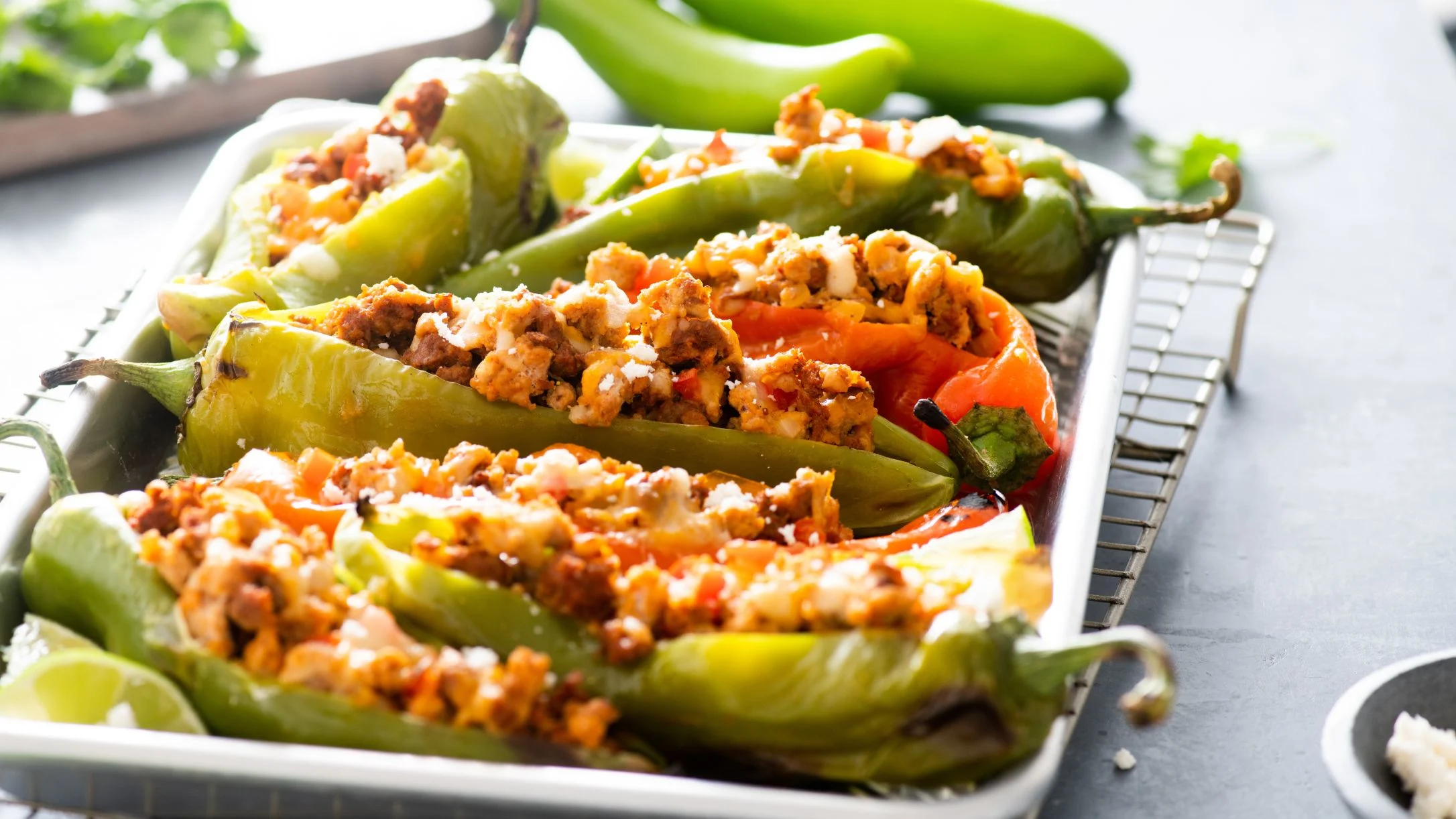 Low Carb Grilled Stuffed Green Chilies-4403